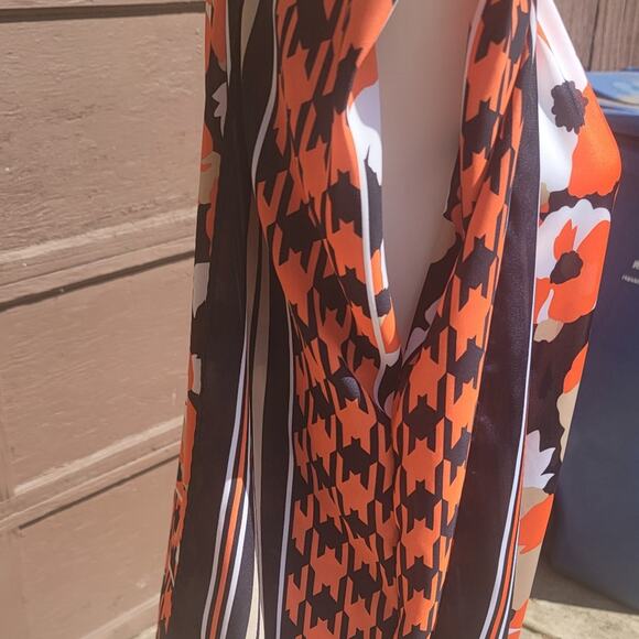 Michael Michael Kors houndstooth poppy handkerchief butterfly blouse size S/M - Picture 6 of 10